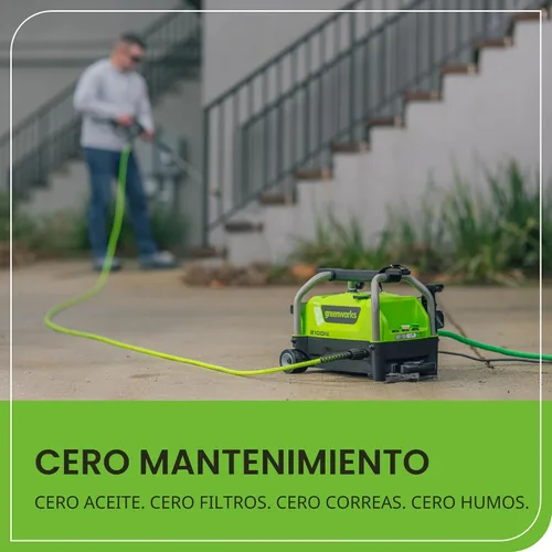 Miniatura 11 de Greenworks 2100 PSI (certificado SGS) 1.2 GPM 13Amp Lavadora eléctrica compacta a presión con mango telescópico para autos, calzadas, patios