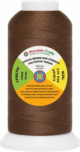 Miniatura 49 de Mandala Crafts Airforce Blue - Hilo resistente de 1500 yardas Tex 70 hilos de poliéster fuertes para coser cortinas, jeans, cuero, cabello