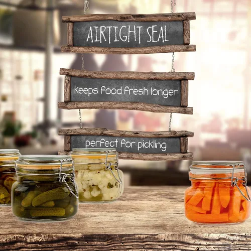 Miniatura 7 de Tarros de vidrio con tapas herméticas, frascos de almacenamiento de alimentos, recipientes a prueba de fugas con sello de preservación transparente
