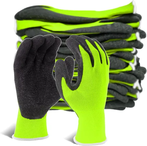 Miniatura 12 de Evridwear Guantes de trabajo de seguridad con recubrimiento de goma de látex arrugado aplicado a mano para hombres y mujeres, uso general múltiple