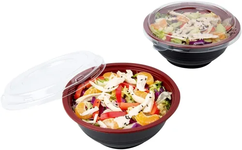 Miniatura 13 de Restaurantware Tazones de plástico para alimentos de 18 onzas, 200 recipientes desechables con tapa, aptos para Mircowave, sin BPA, cuencos