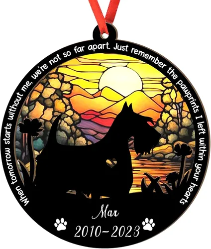 Miniatura 115 de Adorno personalizado para atrapasoles de sabueso afgano, adorno de Navidad de sabueso afgano – Regalo para perro amante, sabueso afgano
