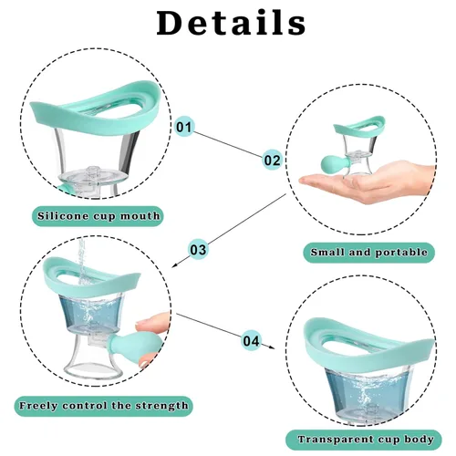 Miniatura 3 de Kit de lavado de ojos, taza de lavado de ojos de silicona, suministros de limpieza manual de presión de aire, herramienta de taza de limpieza