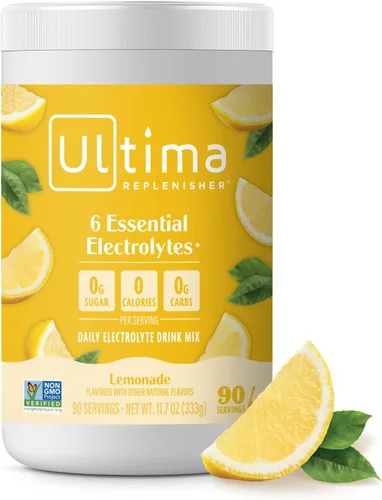 Miniatura 12 de Ultima Replenisher Mezcla diaria de electrolitos en polvo, sin azúcar, frambuesa azul, 90 porciones, polvo de hidratación con 6 electrolitos