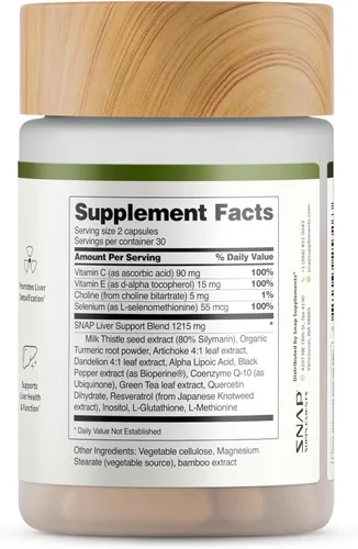 Miniatura 8 de Snap Supplements Salud del hígado y desintoxicación - Suplemento de cardo mariano que apoya la salud saludable del hígado y la digestiva, 60