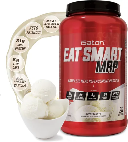 iSatori Eat Smart MRP, batido de reemplazo de comidas con alto contenido de proteínas con proteína de suero en polvo, probióticos en polvo, proteína