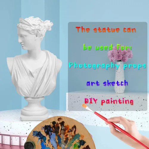 Miniatura 7 de Norrclp Estatua griega de Diana de 12.5 pulgadas, escultura clásica de busto romano de mitología griega para decoración del hogar