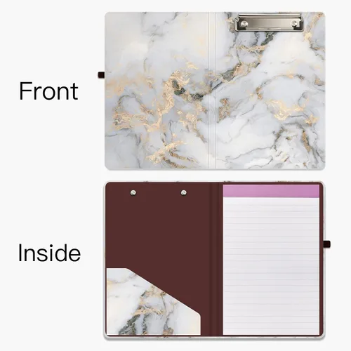 Miniatura 2 de Hongri Mini Portapapeles Folio con Libreta Recargable Forrada y Bolsillo Interior de Almacenamiento para Estudiantes, Aula, Oficina, Mujer, Hombre