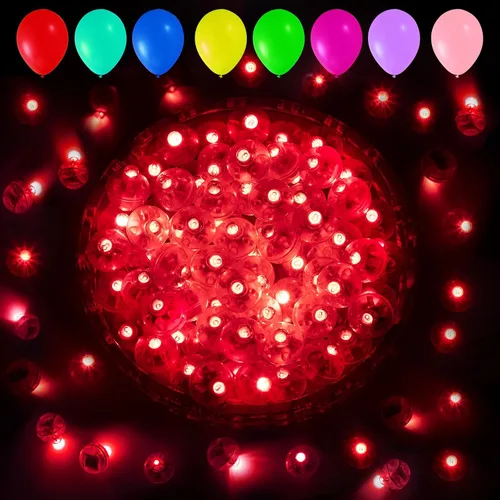 Miniatura 39 de Aogist 100 luces de globo Mutilcolor, luz de bola pequeña impermeable de largo tiempo de espera, lámpara LED redonda para linterna de papel, fiesta