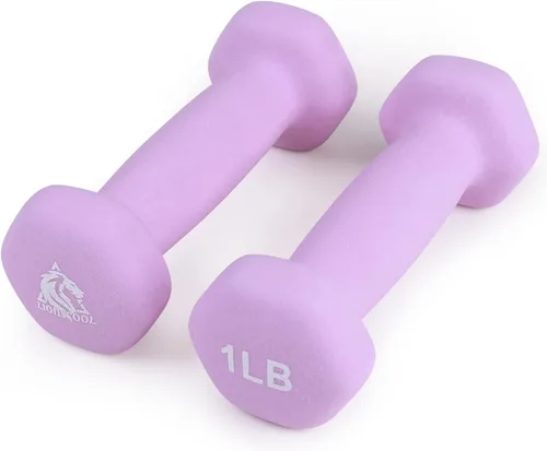 LIONSCOOL Juego de 2 mancuernas con revestimiento de neopreno, mancuernas hexagonales antideslizantes y que no se ruedan en par para entrenamiento