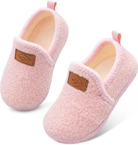 Lefflow - Pantuflas para niños y niñas, zapatos de casa sin cordones para bebés, zapatos ligeros para caminar al aire libre