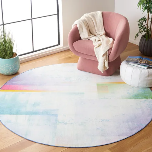 Miniatura 9 de SAFAVIEH Colección de pinceles de pintura lavables para alfombras – Alfombra de pasillo de 2 pies 2 pulgadas x 8 pies, azul y verde, antideslizante