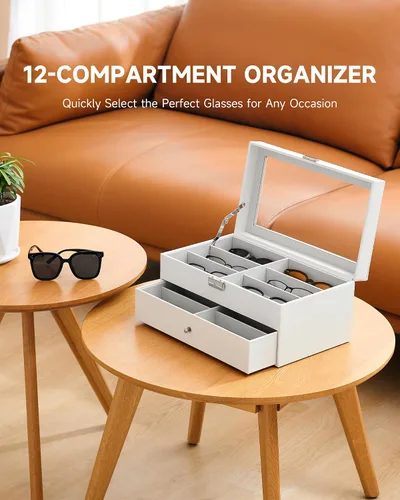 Miniatura 18 de Caja para anteojos de Co-z, organizador de anteojos, caja de almacenamiento con visualización