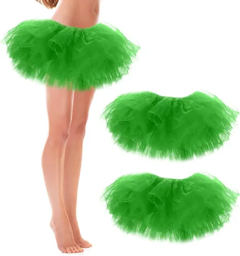 Miniatura 62 de Paquete de 3 faldas tutú para mujeres, adolescentes y adultos, 5 capas hinchadas clásicas de tul para mujeres, ballet, correr, fiesta, disfraz