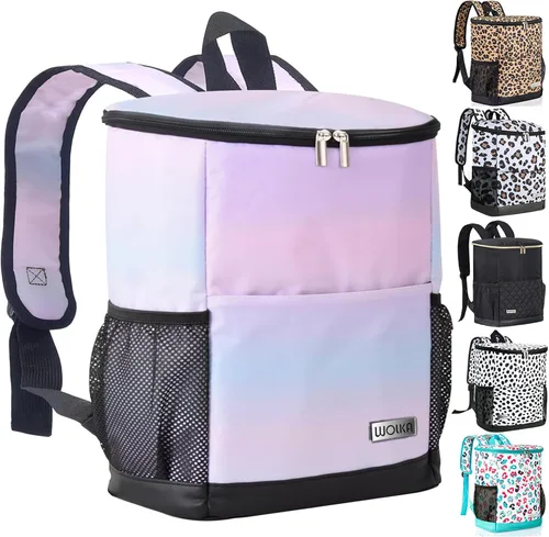 Mochila Enfriadora Wolka 30 Latas, Mochilas Enfriadoras Aisladas a Prueba de Fugas Portátiles, Bolsa Enfriadora Impermeable de Lado Suave para Nube