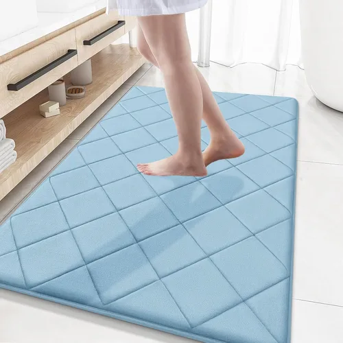 Miniatura 10 de OLANLY Tapete de baño de espuma viscoelástica de 24 x 16 pulgadas, ultra suave y absorbente, lavable a máquina, cómodo tapete de baño para suelo