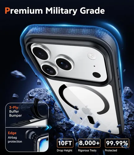 Miniatura 861 de FNTCASE Funda para iPhone 13 Pro-Max: Fundas magnéticas transparentes compatibles con Magsafe Slim anti amarillamiento protección contra caídas