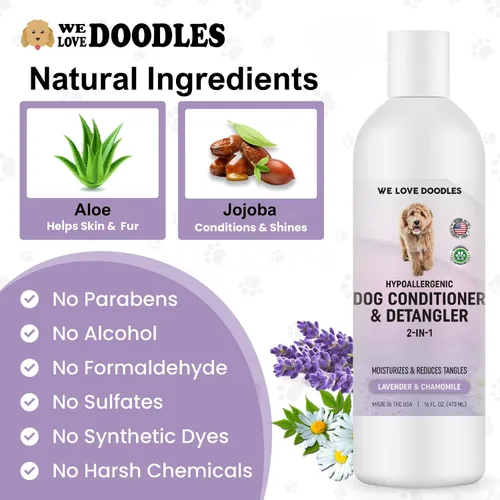 Miniatura 9 de Acondicionador y desenredador para perros, tratamiento en loción 2 en 1 para alergias y picazón, hecho en EE.UU., tratamiento en loción para perros