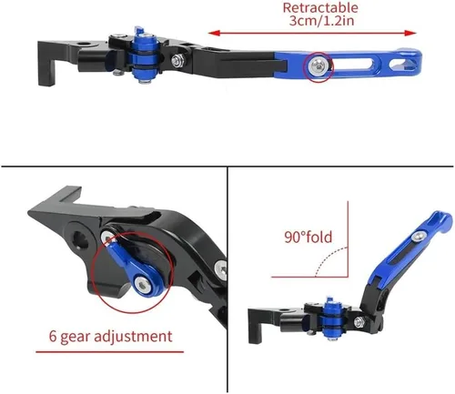 Miniatura 6 de Clutch Brake Lever Motorcycle CNC Aluminum Folding Brake Clutch Levers Adjustable Handle Bar for FZ-8 2011-2015