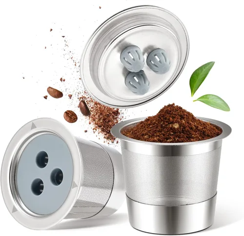 Miniatura 11 de Cápsulas Ninja K Cups reutilizables de acero inoxidable compatibles con la máquina Ninja CFP201 CFP301 Dual Brew Pro, cápsulas de café rellenables 1