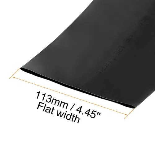 Miniatura 3 de uxcell - Tubo termorretráctil, 70 mm de diámetro, 113 mm de ancho plano, tubo retráctil a una tasa de 2:1, funda para cables de 1 m - Negro