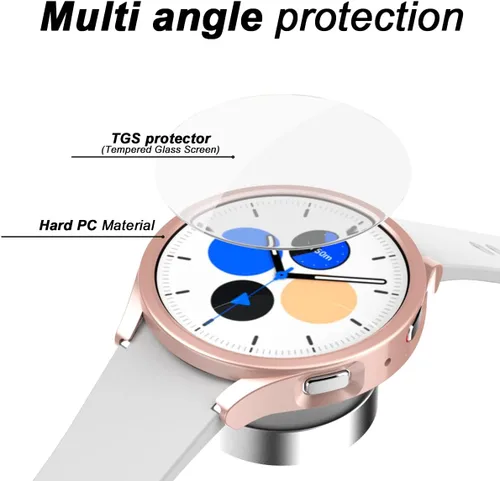 Miniatura 2 de Rc-Z Funda protectora de pantalla para Samsung Galaxy Watch 5/Galaxy Watch 4 de 1.575 pulgadas, [6+6 unidades] Protector de pantalla de repuesto