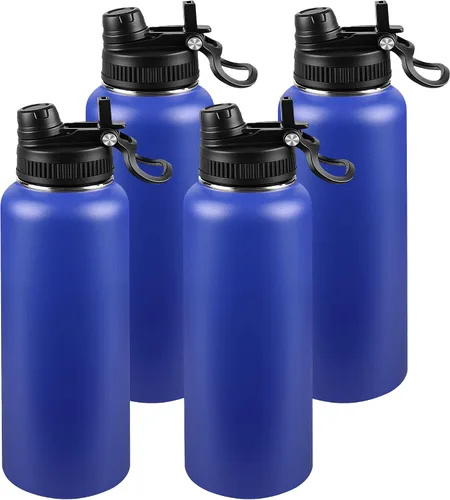 Miniatura 78 de Botella de agua aislada de 22 onzas, tapa 2 en 1 a prueba de fugas (sorbo/pajilla) + asa, botella de acero inoxidable para deportes, viajes, trabajo