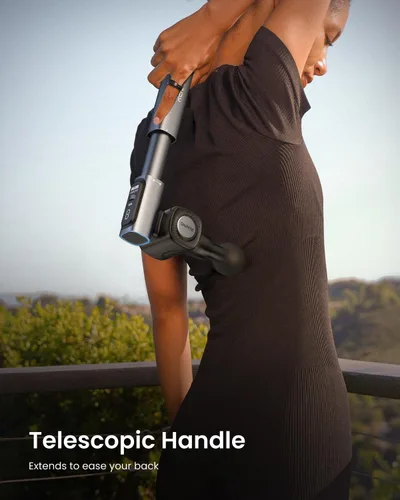 Miniatura 2 de RENPHO Pistola de masaje plegable con mango de extensión para espalda, regalo del día del padre, ángulo ajustable de 0-90°, apto para FSA
