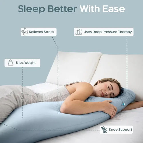 Miniatura 2 de SleepCloud Almohada corporal con peso de 6.5 libras - Almohada pesada para un sueño más profundo - Almohadas refrescantes para adultos - Almohada