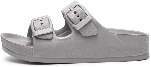 Miniatura 2 de FUNKYMONKEY Sandalias planas unisex de EVA ajustables con doble hebilla para niños y niñas