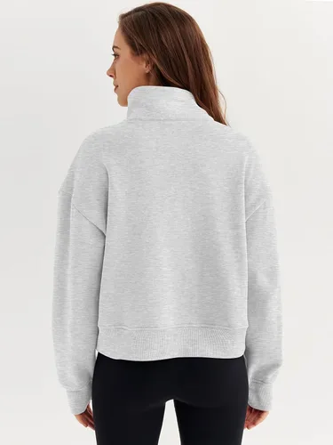 Miniatura 3 de Trendy Queen Sudaderas con media cremallera, sudaderas recortadas de gran tamaño para mujer de manga larga