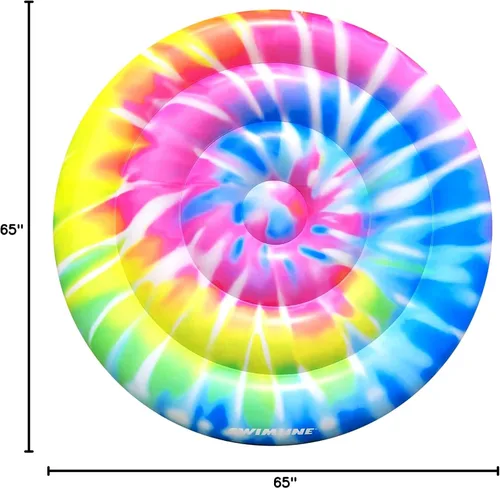 Miniatura 9 de SWIMLINE Flotador de piscina original Tie Dye (espiral), tumbona de vinilo duradero para adultos y adolescentes, divertido flotador de piscina