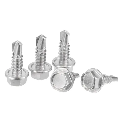 Miniatura 10 de uxcell Tornillos autoperforantes con cabeza de arandela hexagonal, #12 x 1 1/2 "410 Tornillo de chapa autoperforante de acero inoxidable 410, 50
