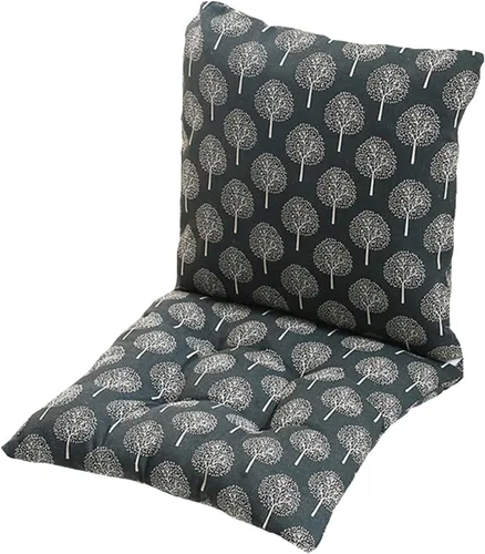 Miniatura 25 de Cojín para silla de respaldo alto, cojines y cojines de silla de alta calidad, cojín de respaldo y asiento con lazos para patio, jardín, oficina