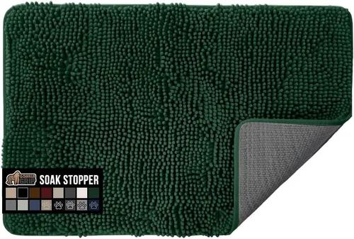 Miniatura 97 de GORILLA GRIP SOAKSTOPPER - Tapete para puerta de perro, 30 x 20 pulgadas, lavable a máquina, absorbente, captura la humedad, barro, suciedad, Negro