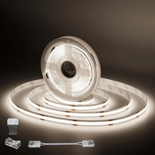 Miniatura 10 de PAUTIX COB - Tira de luces LED de 48 pies súper brillante, 504 LEDs/m blanco natural 5000K CRI90+ cinta LED flexible de 24 V para gabinete, hogar