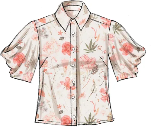 Miniatura 6 de McCall's M7838A5 Blusa holgada con botones para mujer, patrones de costura, tallas 6-14