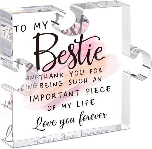 Regalos de amistad para mujeres, rompecabezas de acrílico de 0.6 pulgadas de grosor y caja de regalo, regalos para amigas mujeres, recuerdo de