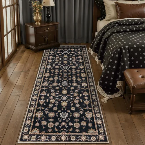 Miniatura 137 de Tangsoo Alfombra lavable para pasillo, antideslizante, 2 x 6 pies, estilo bohemio, floral, vintage, para entrada, suelo suave, para cocina, baño