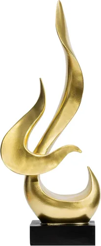 Miniatura 8 de Estatua de Fuego de Oro, Estatua de Resina Moderna y Abstracta, Estatua de Arte para Decoración del Hogar, para Salón, Soporte de TV, Mesa de Café