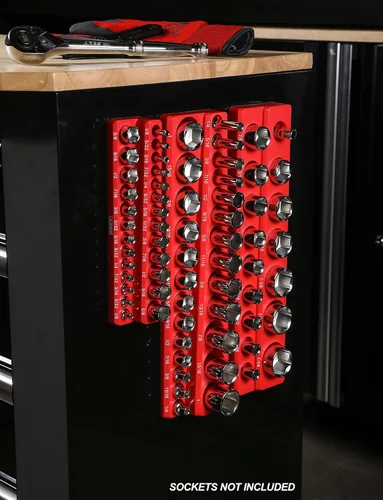 Miniatura 7 de ARES 70236 - Organizador magnético para 16 vasos SAE de 1/2 pulgada, para 15 vasos y 1 adaptador para vaso, mantiene tu caja de herramientas