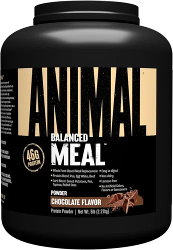 Animal Meal - Batido de proteína con ingredientes de alimentos integrales, ayuda en la recuperación muscular, con mezcla de clara de huevo, proteína
