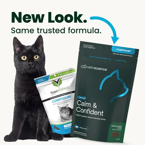 Miniatura 2 de VetriScience Masticables calmados y seguros, suplemento calmante y de ansiedad para gatos, reduce el estrés y el miedo, ideal para viajes