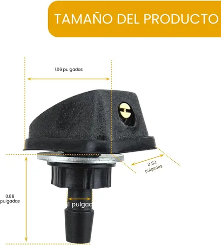 Miniatura 2 de Pack-2 - Lavaparabrisas delantero de automóvil, boquillas de limpiaparabrisas automotriz, piezas de repuesto de cabezal rociador de 0.31 pulgadas