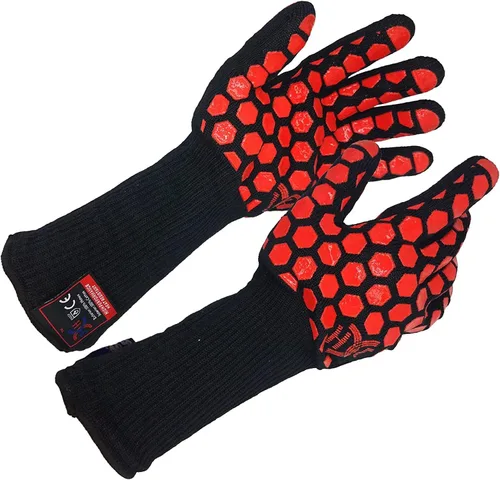 Miniatura 8 de J H Guante de horno resistente al calor: certificado EN407 932 °F, 2 capas de revestimiento de silicona, guantes de horno para cocinar, cocina