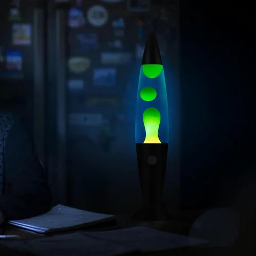 Miniatura 2 de Vanful Lámpara de magma con cera amarilla en líquido azul de 16 pulgadas, lámpara de volcán para adultos, hogar, oficina, Navidad, día de Acción