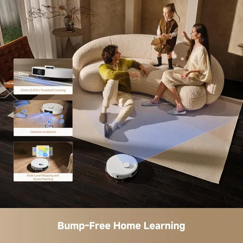 Miniatura 7 de Mova Aspirador robot P50 Ultra con trapeador flexible, potencia de succión de 19,000 Pa con cepillo antienredos, limpieza de esquinas y bordes