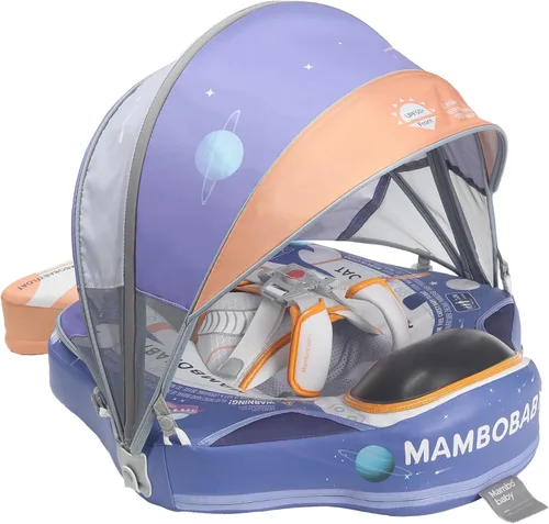 Mambobaby Flotador Mejorado Añadir Cola Flotador para Bebé con Toldo para Anillo de Natación de Cintura Infantil Entrenador de Natación Flotadores