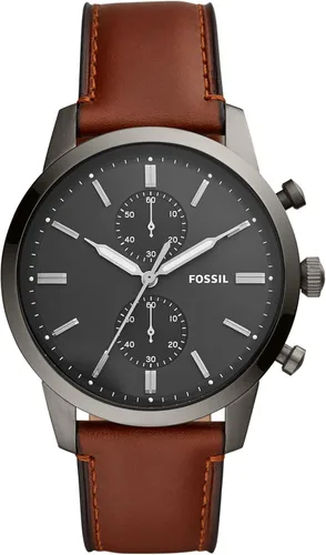 Miniatura 8 de Fossil Men's Townsman Quartz Stainless Steel and Leather Chronograph Watch Cuero Marrón/Plata/Azul