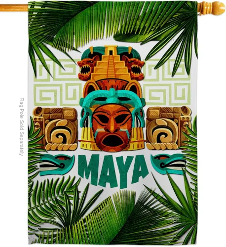 Miniatura 9 de Maya - Kit de banderas de arpillera para casa de jardín, regional, México, Estados Unidos, Estados mexicanos, área particular, pequeño, decorativo